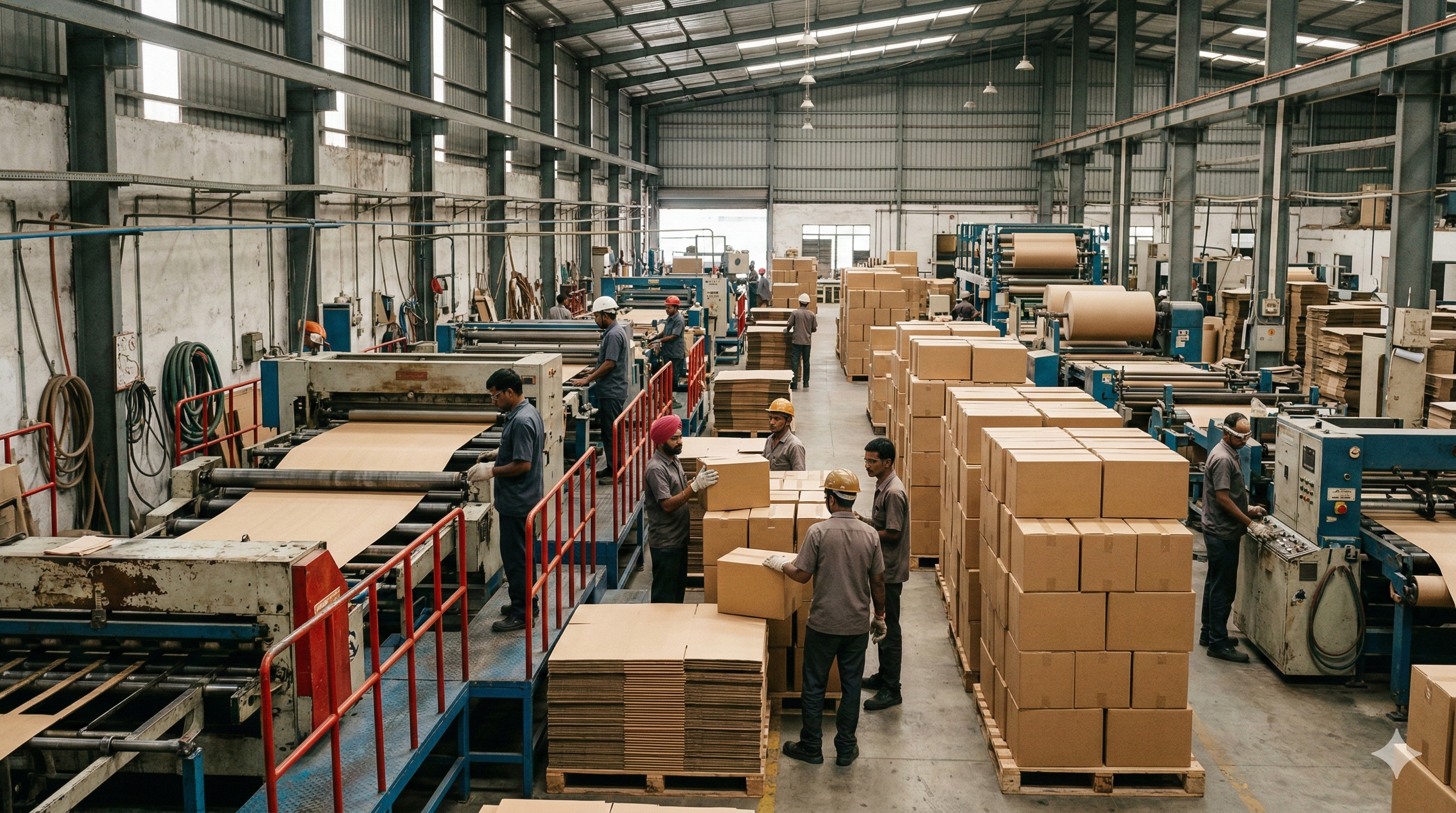 Industrial packaging manufacturing plant in Pune with advanced corrugation machinery